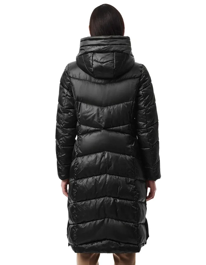 Shiny Heavy Maxi Puffer Black