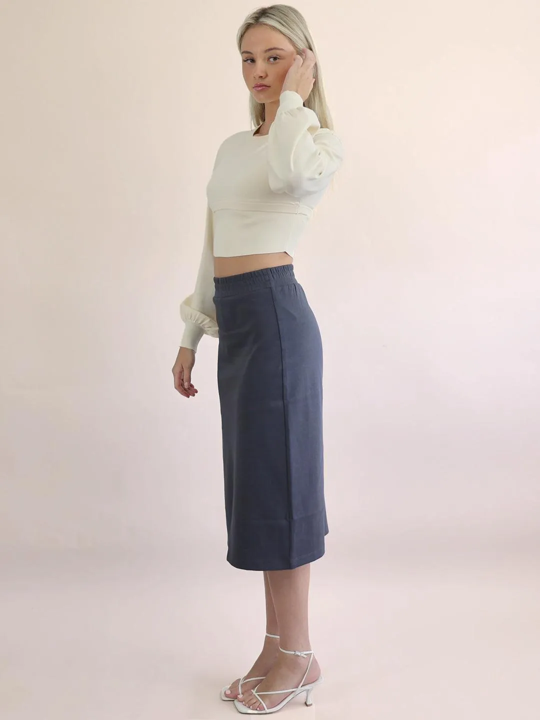 Side Slit Midi Skirt