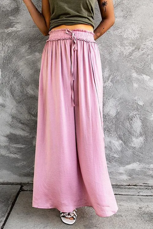 Slit Drawstring Maxi Skirts