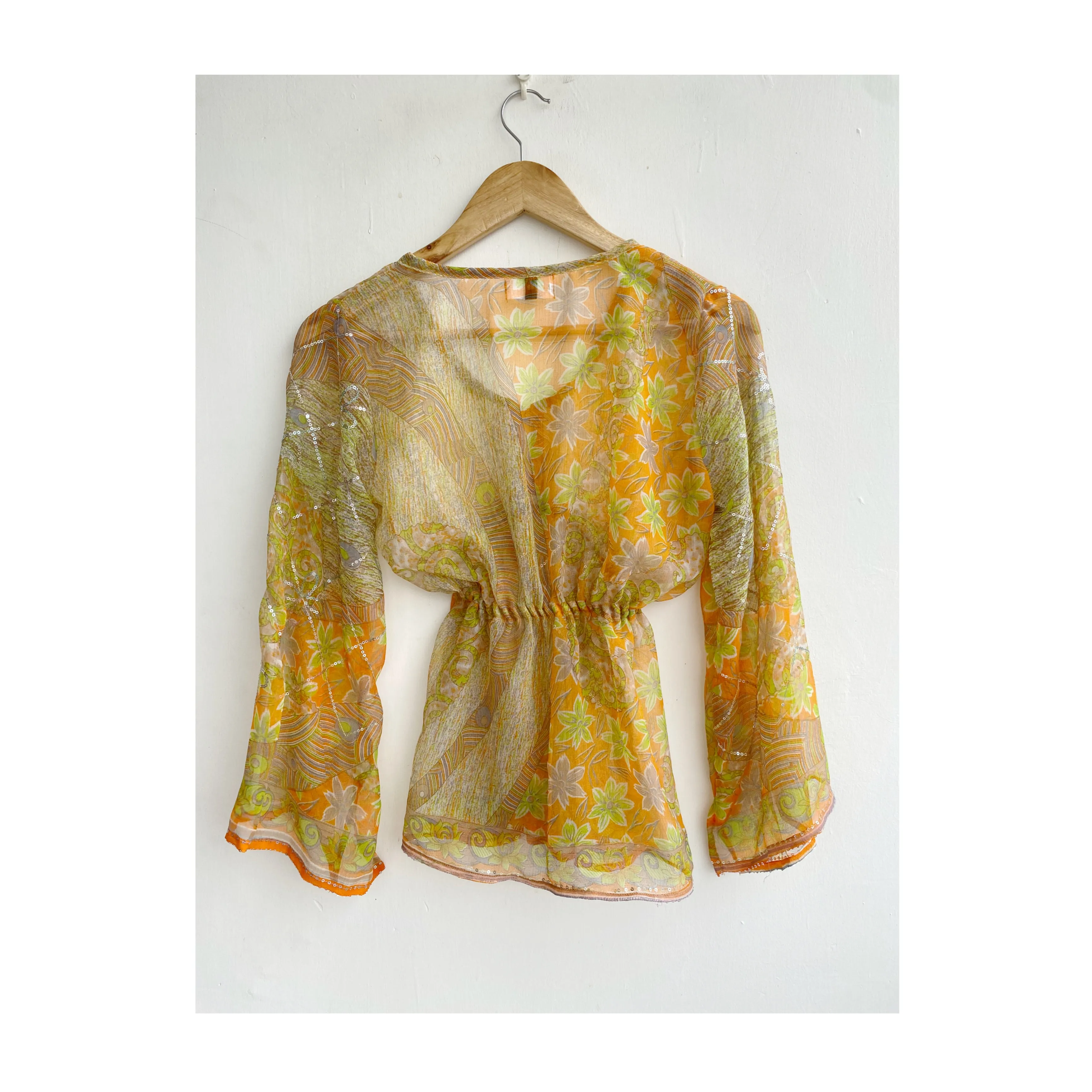 Sunset floral chiffon top