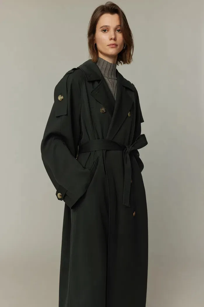 Tadao Trench Coat in Wool Twill Blend