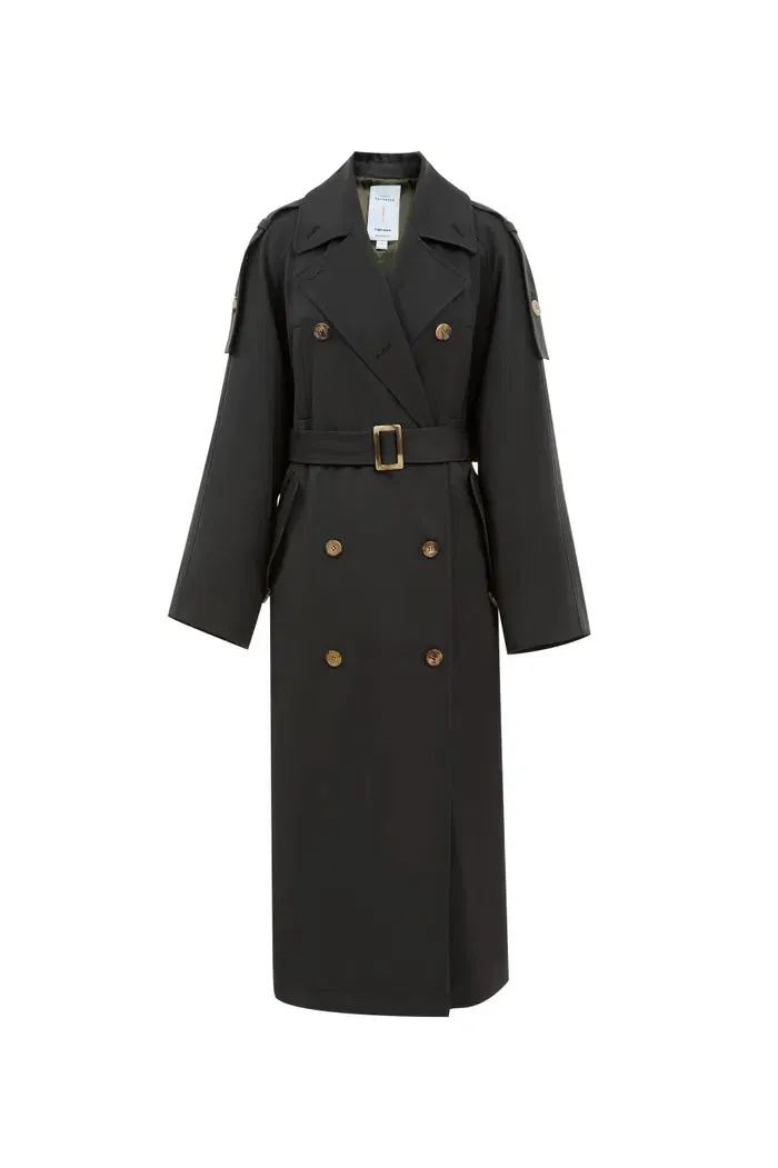 Tadao Trench Coat in Wool Twill Blend