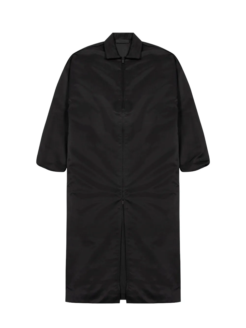 Textured Nylon Trench (Black)