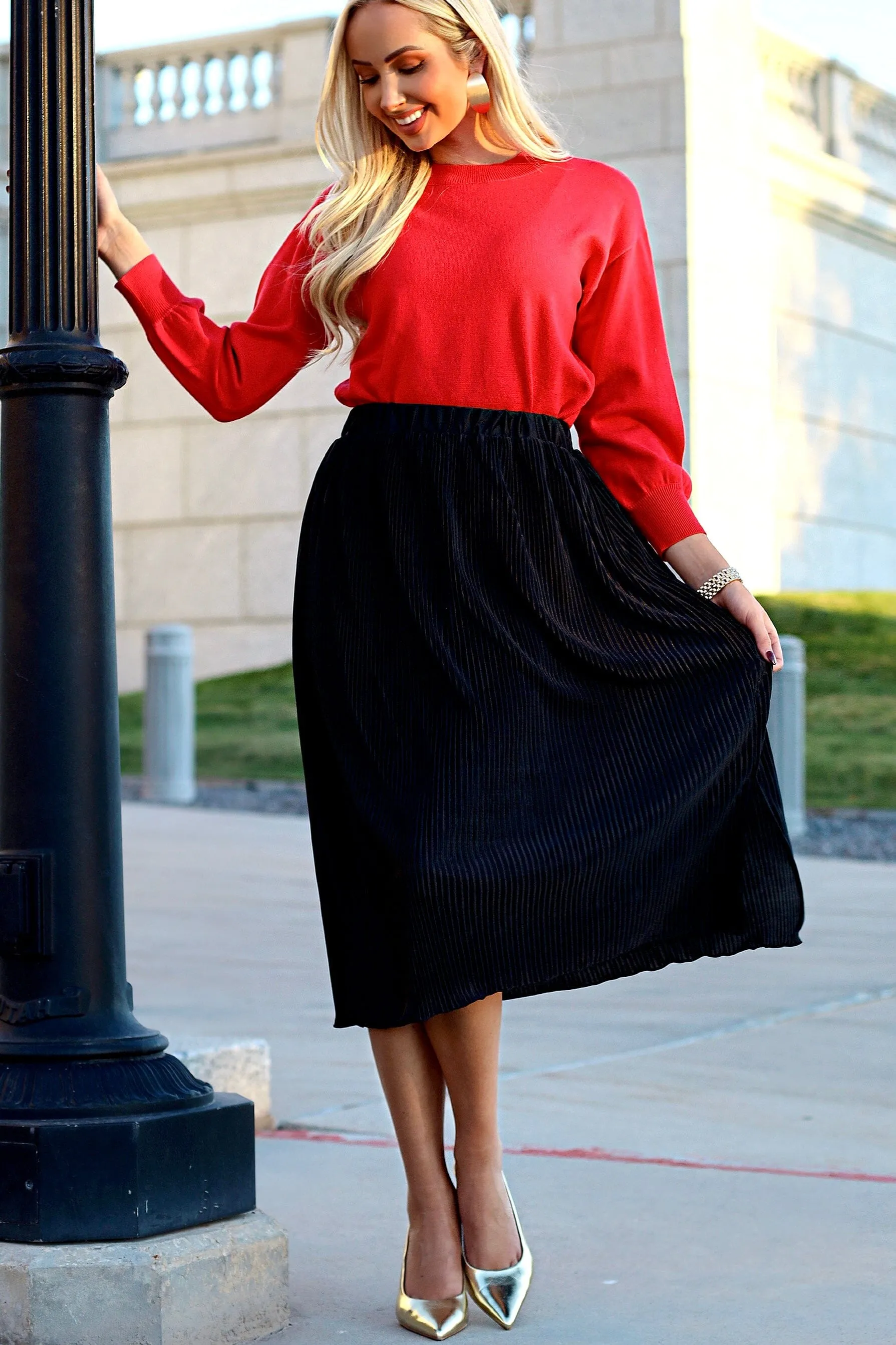 Uptown Down Accordion Skirt