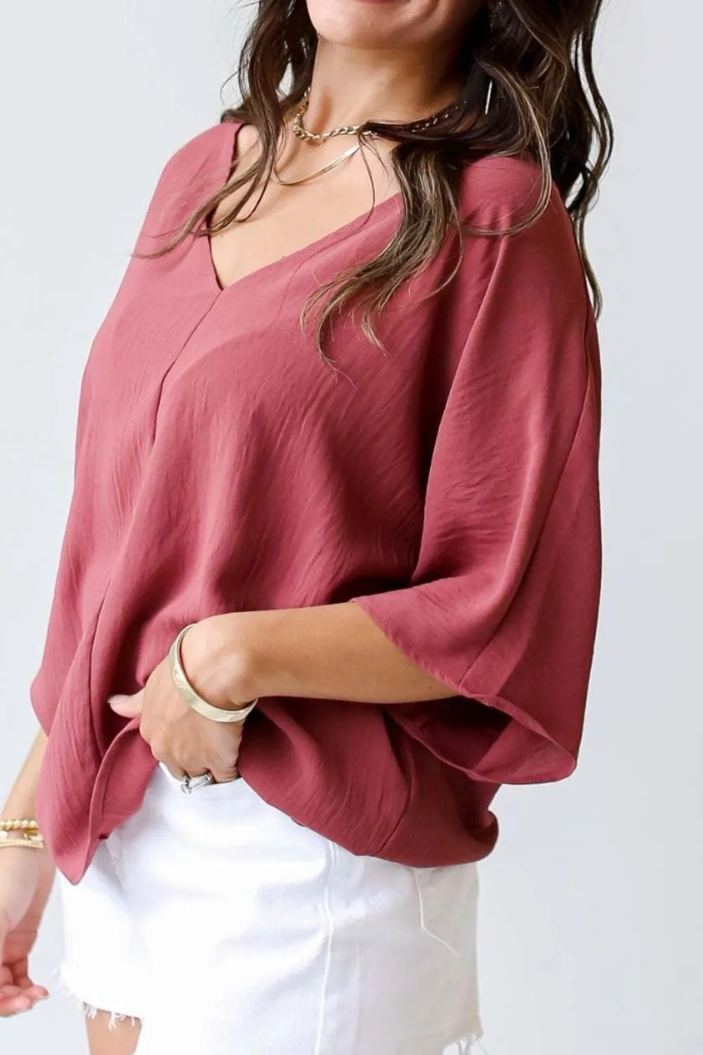 V-Neck Half Sleeve Blouse