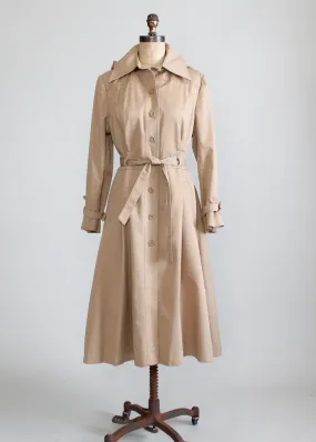 Vintage 1970s Classic Trench Coat with Detachable Hood