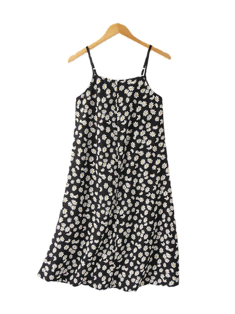 Women Allover Daisy Print Spaghetti Straps Casual Nightgowns