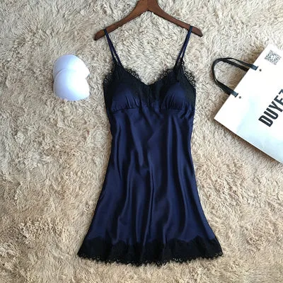 Women's sexy lace decoration sleeveless nightgowns